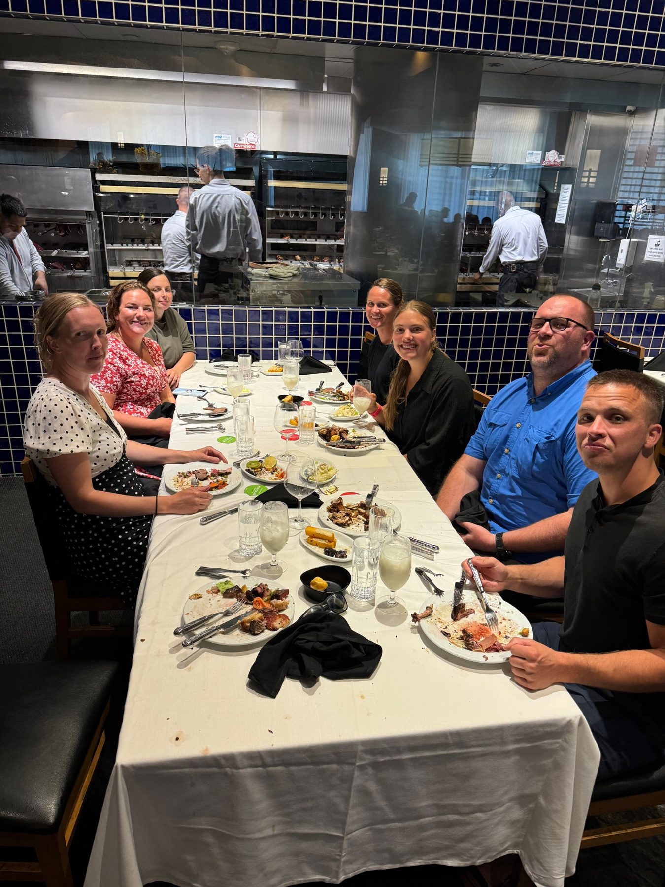 Training participants at dinner together