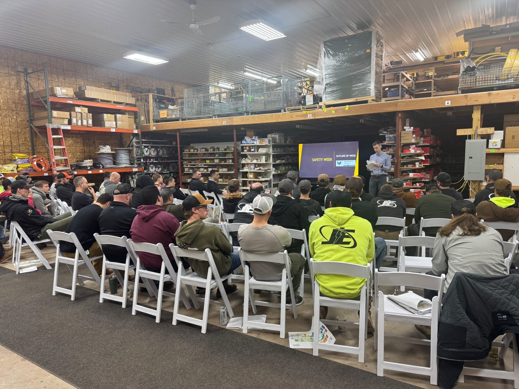 Andy Bergmann leading a session with the Jolma Electric team